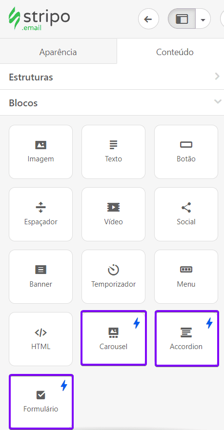 Cria&ccedil;&atilde;o de campanha de e-mail AMP _ Sem desenvolvimento de c&oacute;digo _ Crie com Stripo e envie para sua plataforma de marketing por e-mail