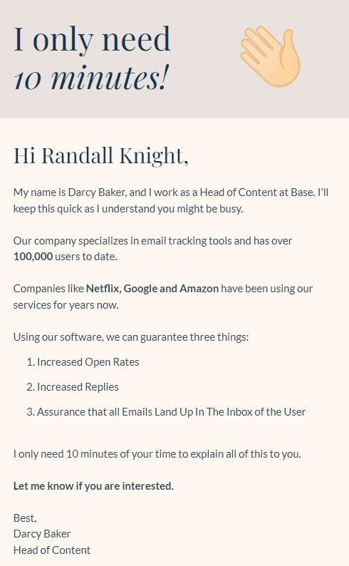 Make your brand pitch email personalized