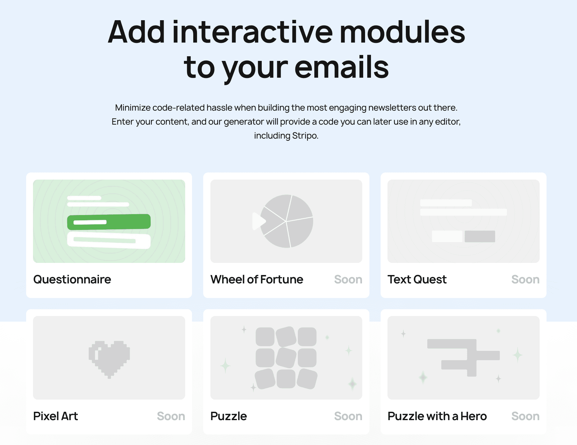 What the interactive module generator page looks like What the interactive module generator page looks like