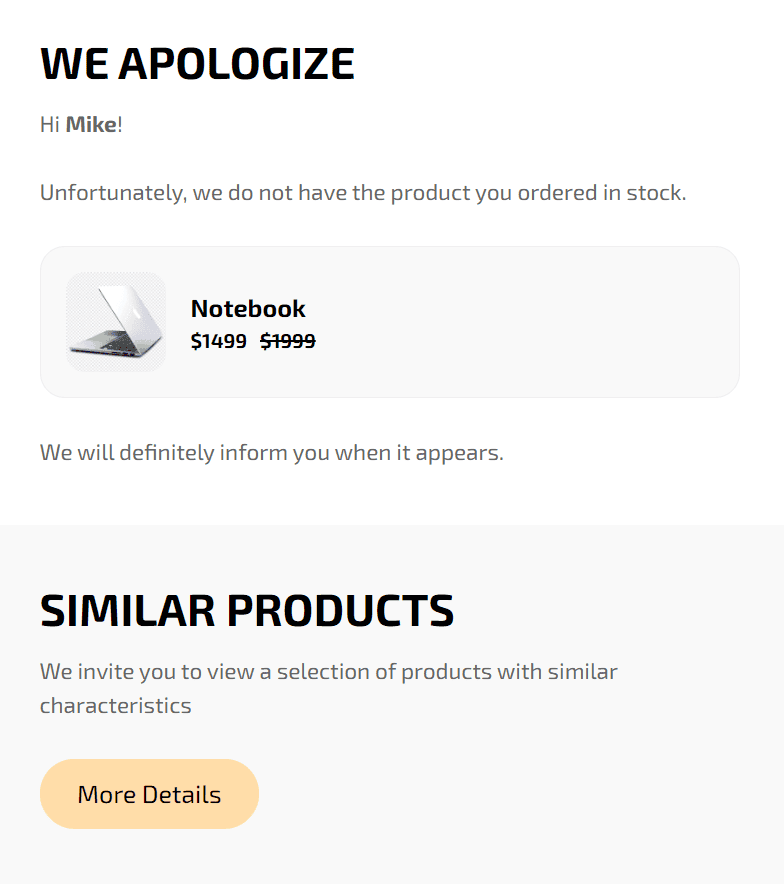 Out-of-stock email examples to boost customer satisfaction Out-of-stock email examples to boost customer satisfaction