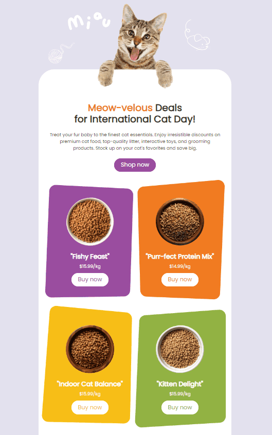 Email template example for every cat person Email template example for every cat person