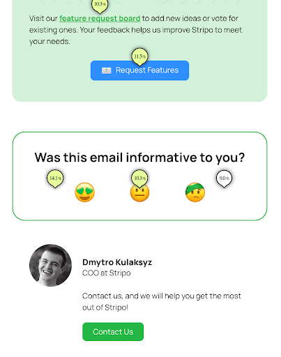 Stripo email sent from a COO Stripo email sent from a COO