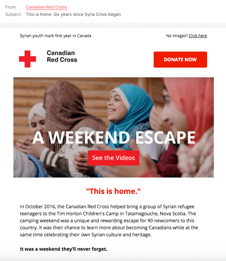 Red Cross nonprofit email example Red Cross nonprofit email example