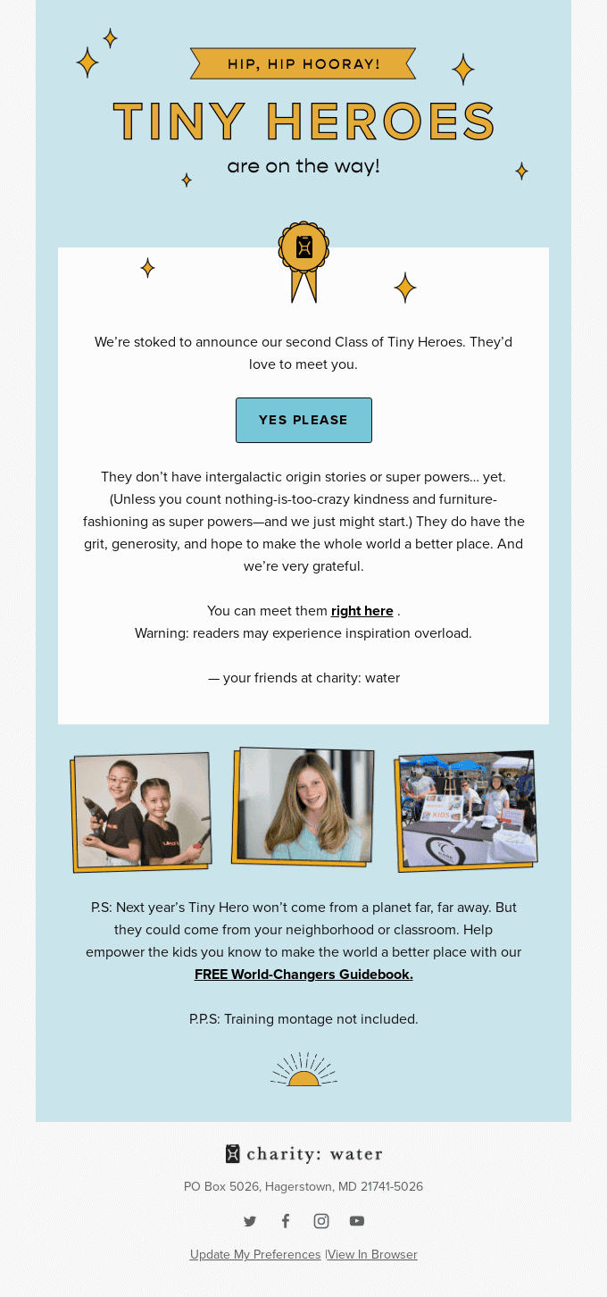 Charity: water nonprofit email example Charity: water nonprofit email example