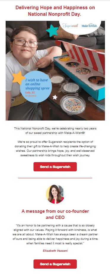 Make-A-Wish Foundation & Sugarwish nonprofit email Make-A-Wish Foundation & Sugarwish nonprofit email