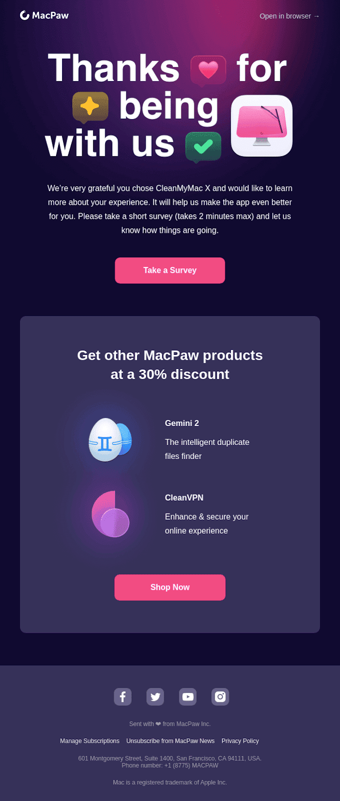 Пример письма для апсейла от MacPaw _ Используйте данные о клиентах Пример письма для апсейла от MacPaw _ Используйте данные о клиентах