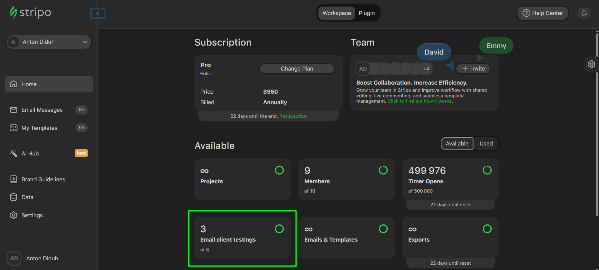 Email clients test limit