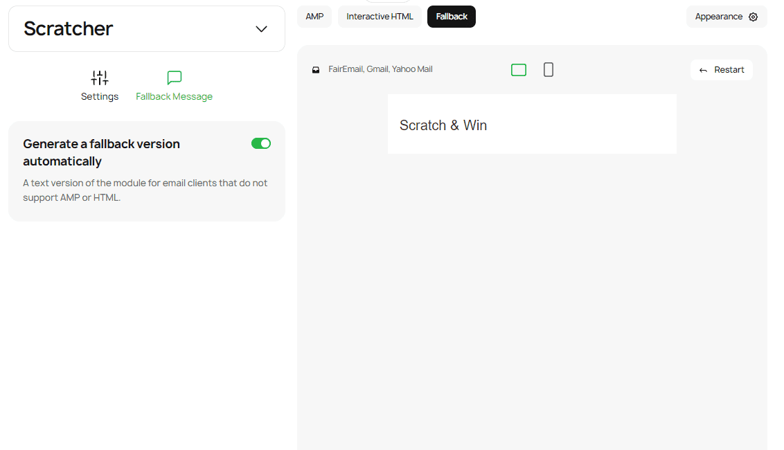 Fallback Message for a Scrathcer Game Fallback Message for a Scrathcer Game