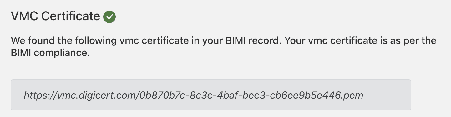 Link to VMC Certificate Link to VMC Certificate