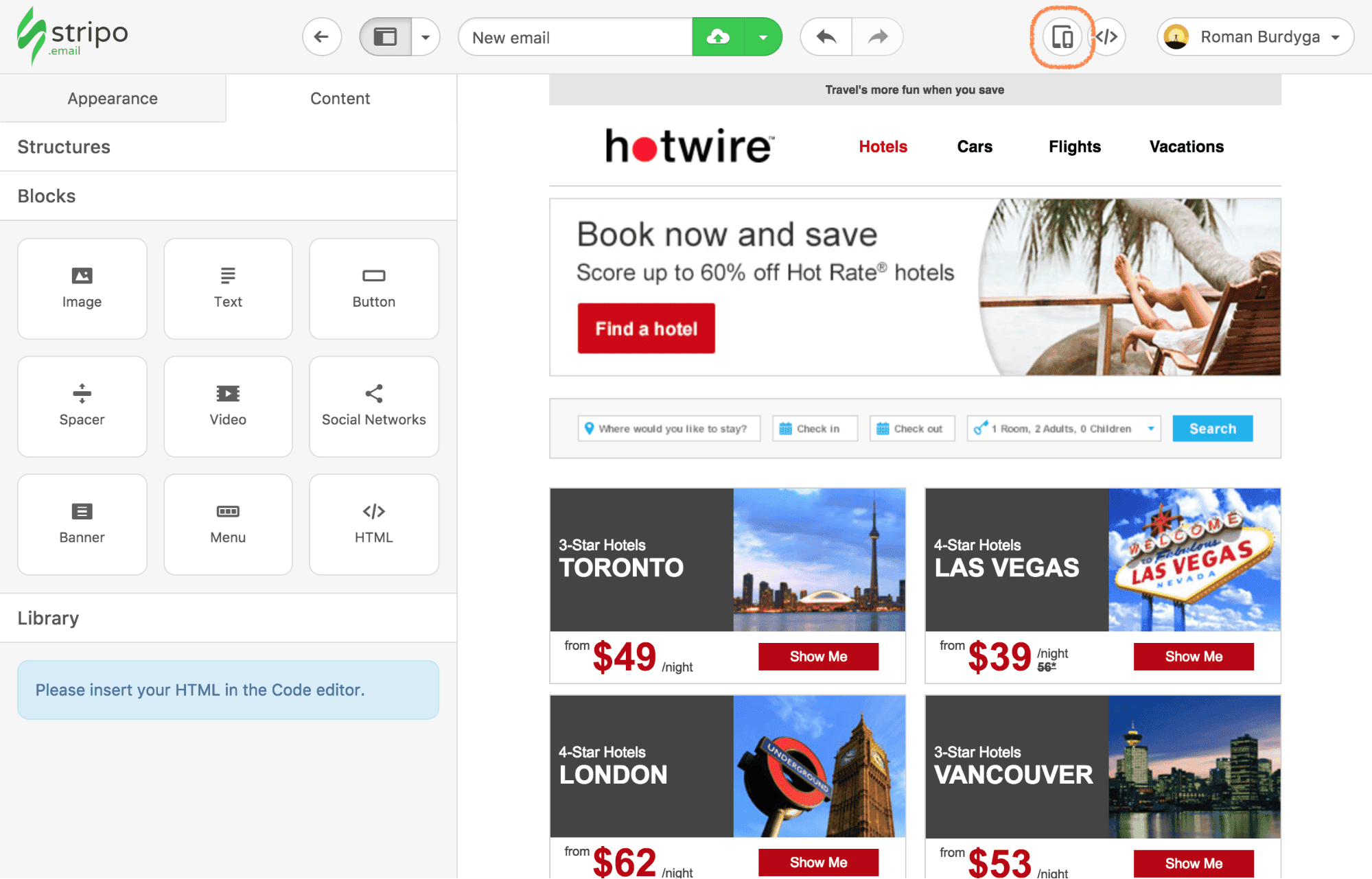 Adaptation of the Custom HTML in Stripo Adaptation of the Custom HTML in Stripo