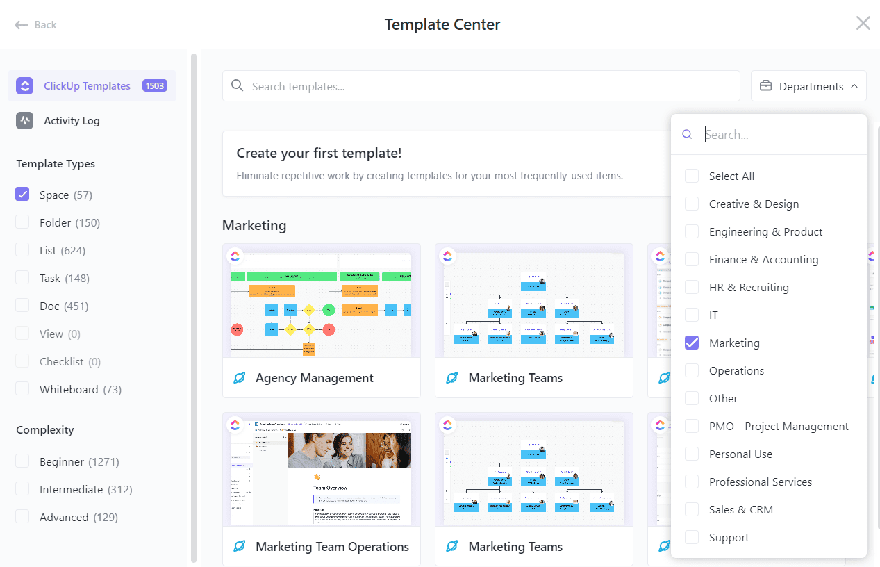 Шаблоны ClickUp