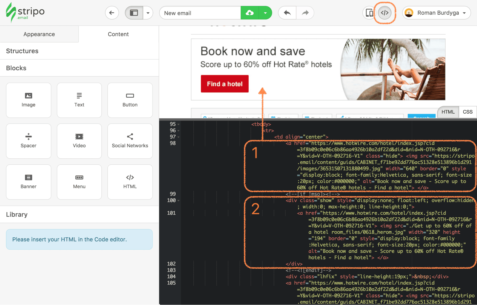 Adaptation of the Custom HTML in Stripo Adaptation of the Custom HTML in Stripo