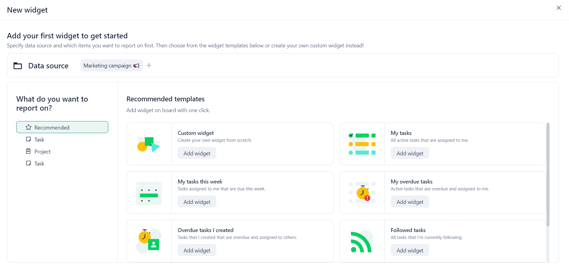 Віджети у Wrike