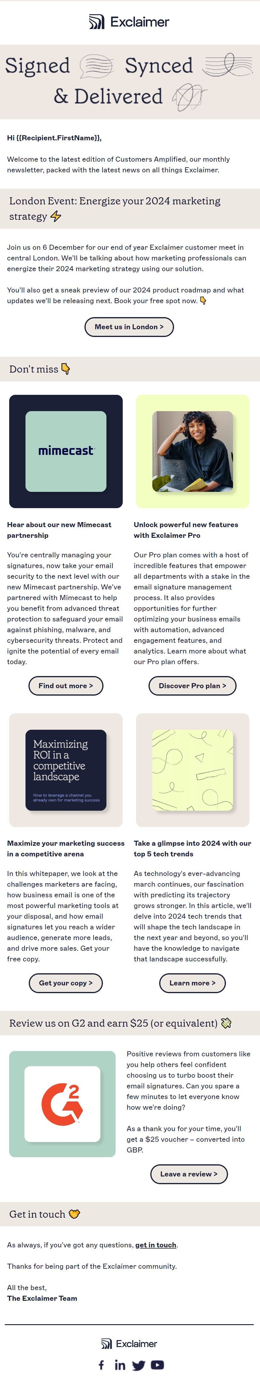 Email example with personalization