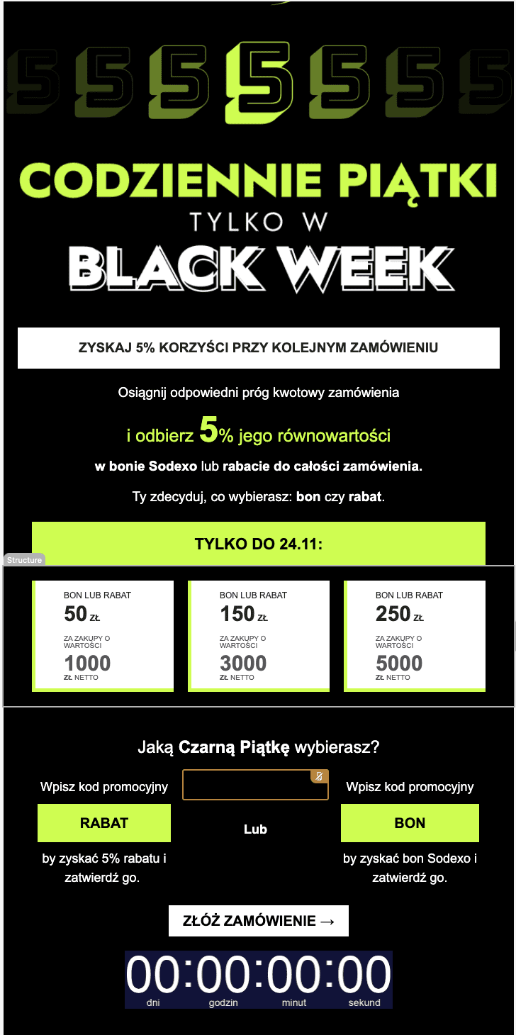 Email template with timer for short-term promotion Email template with timer for short-term promotion