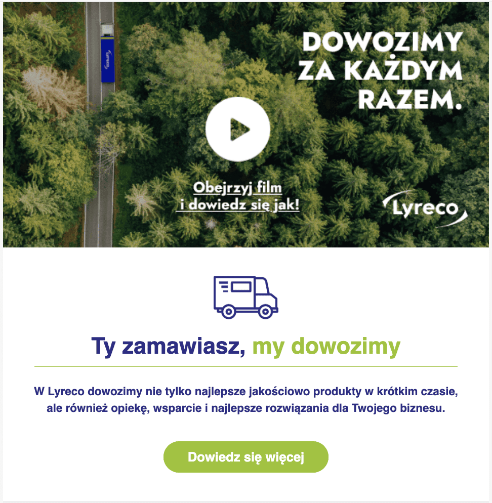 Email example with video banner Email example with video banner