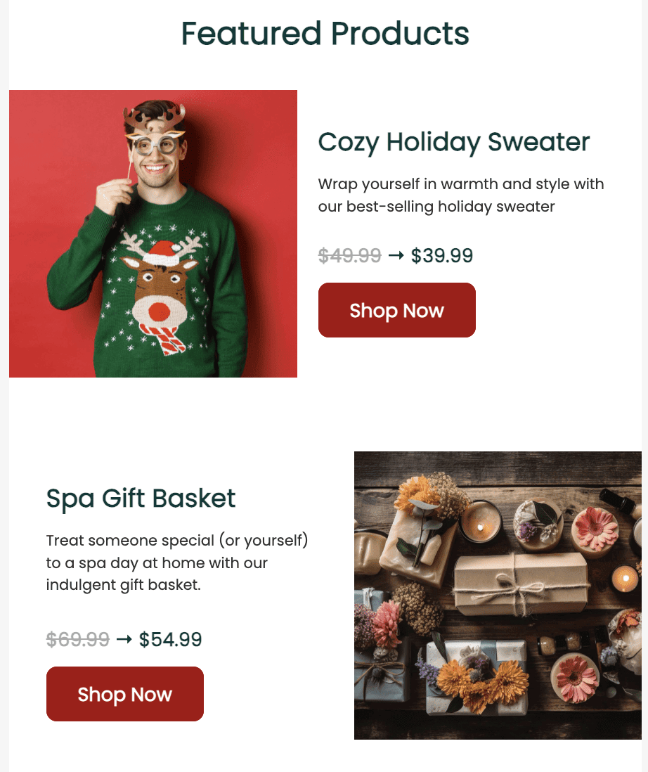 Приклад картки товару в листі