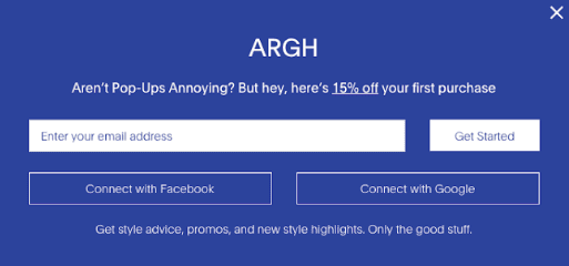 Entry popup example _ Frank and Oak