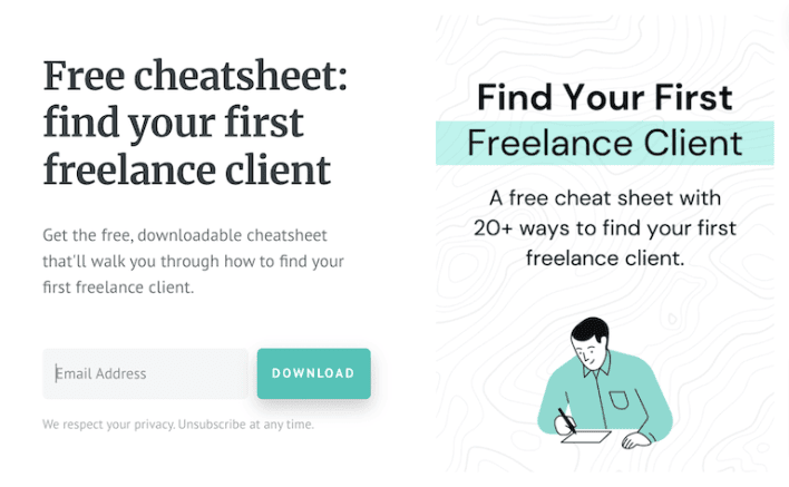 Exit-intent popup example