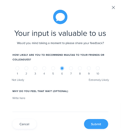 Email popups for collecting feedback _ Mailtag