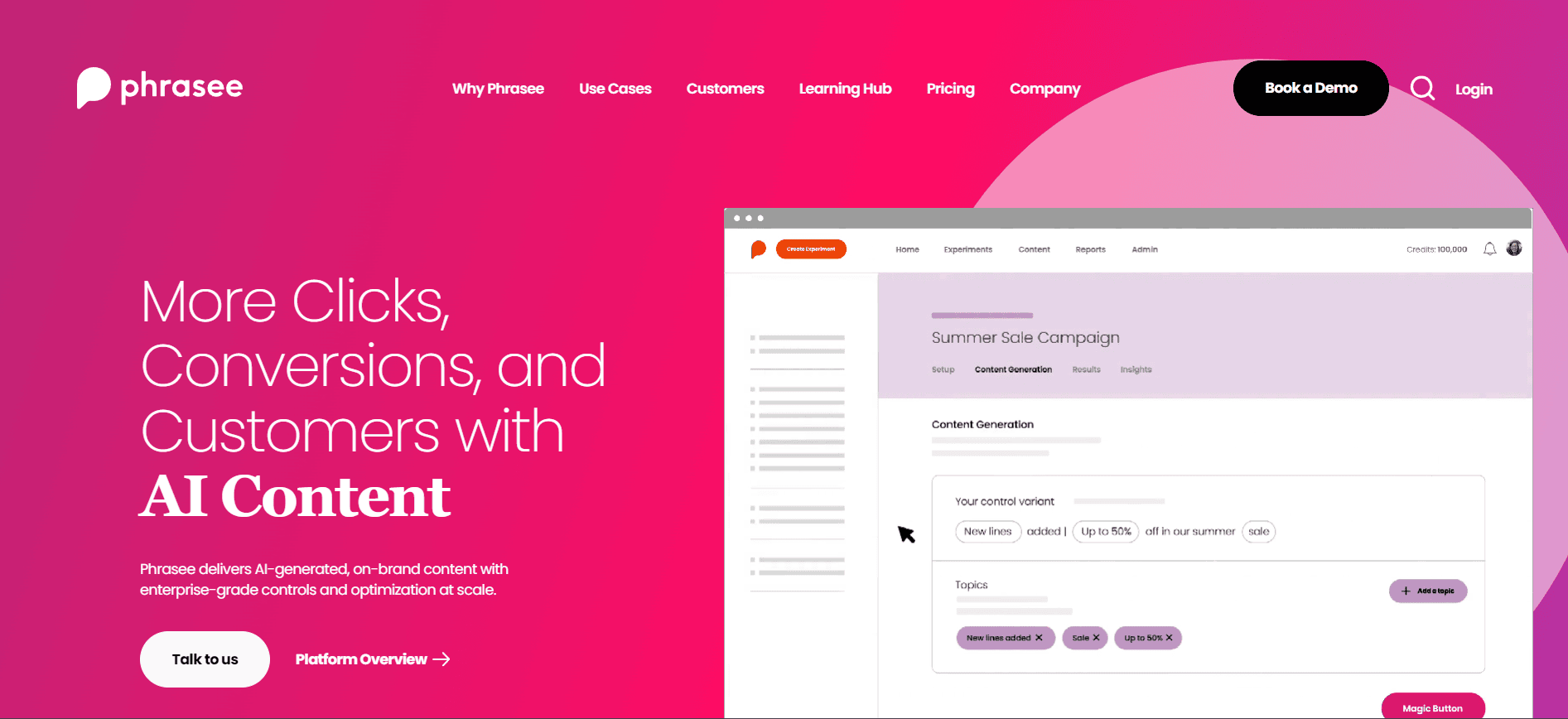 Phrasee AI for email language