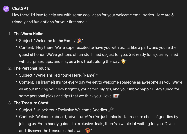 Outlines generated by ChatGPT