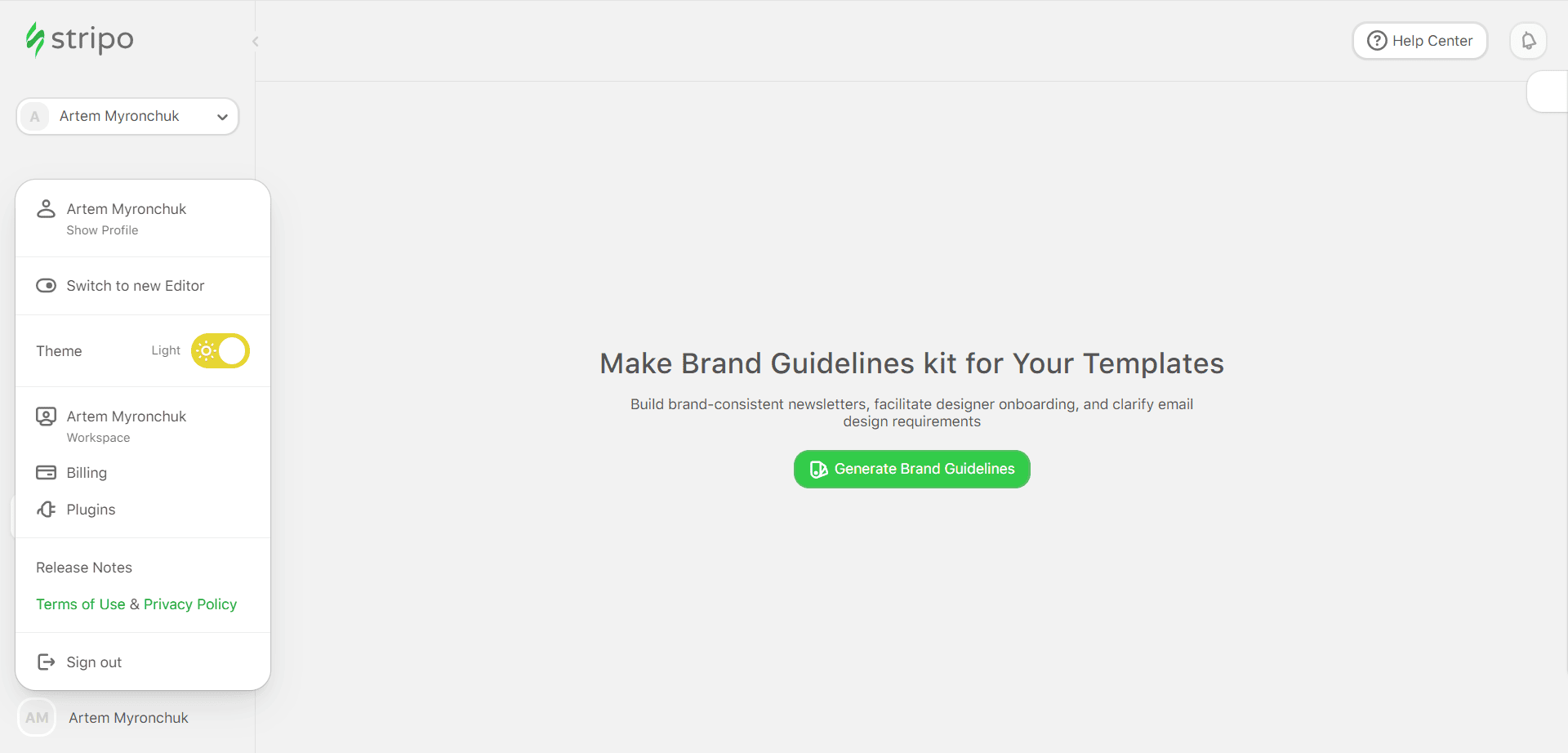 Stripo original theme