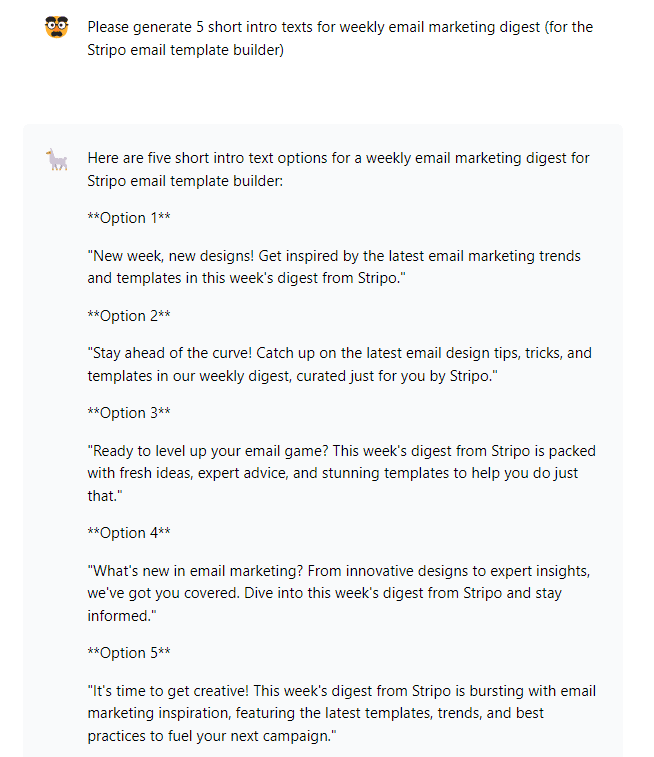 LLamA 2 for email copy generation LLamA 2 for email copy generation