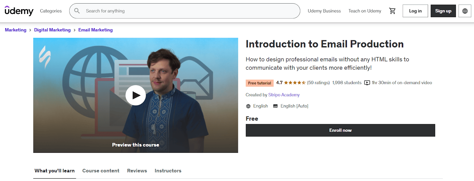 «Introduction to email production» від Stripo _ Udemy «Introduction to email production» від Stripo _ Udemy