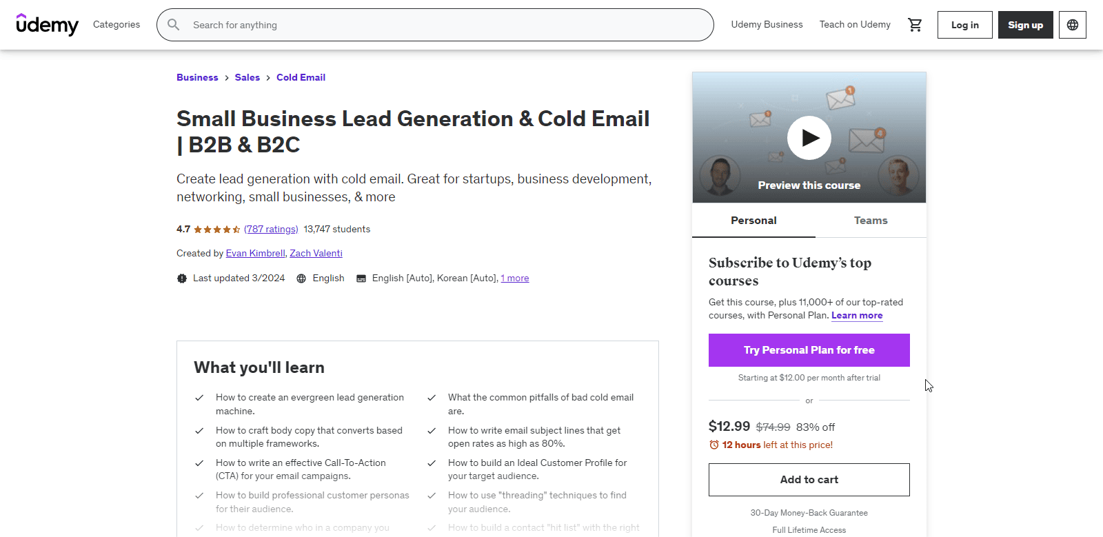 Small business lead generation and cold email _ Udemy Small business lead generation and cold email _ Udemy