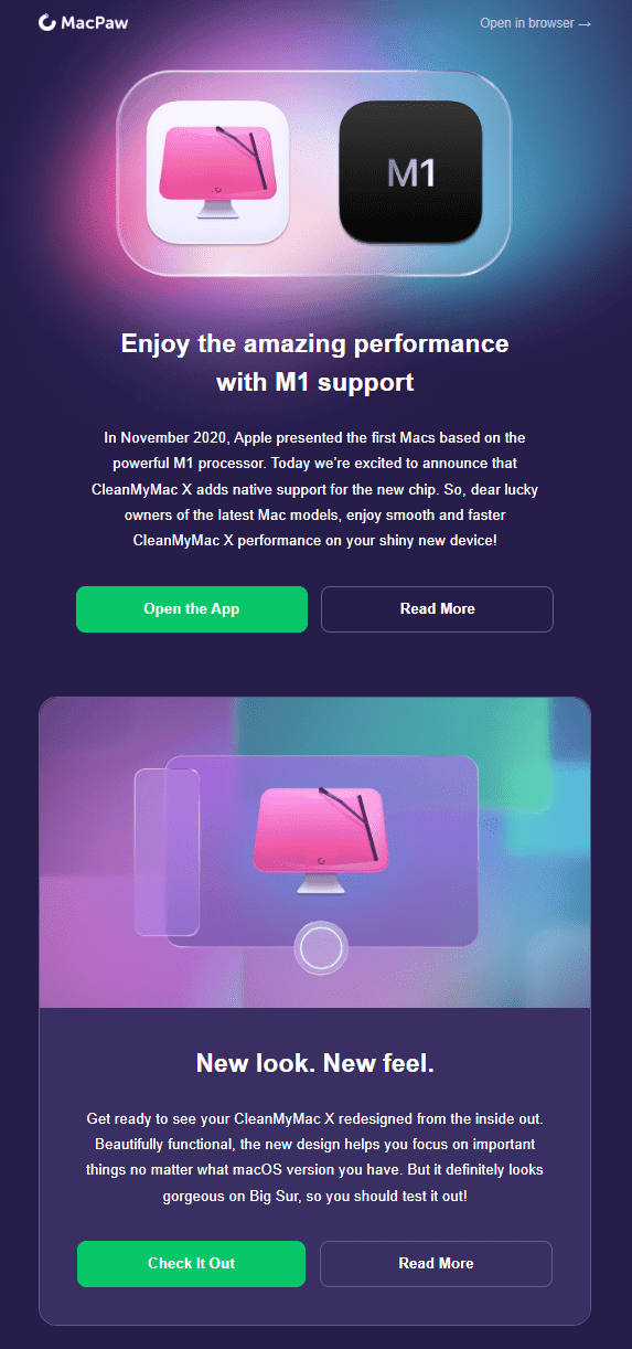 esempio di call to action di MacPaw