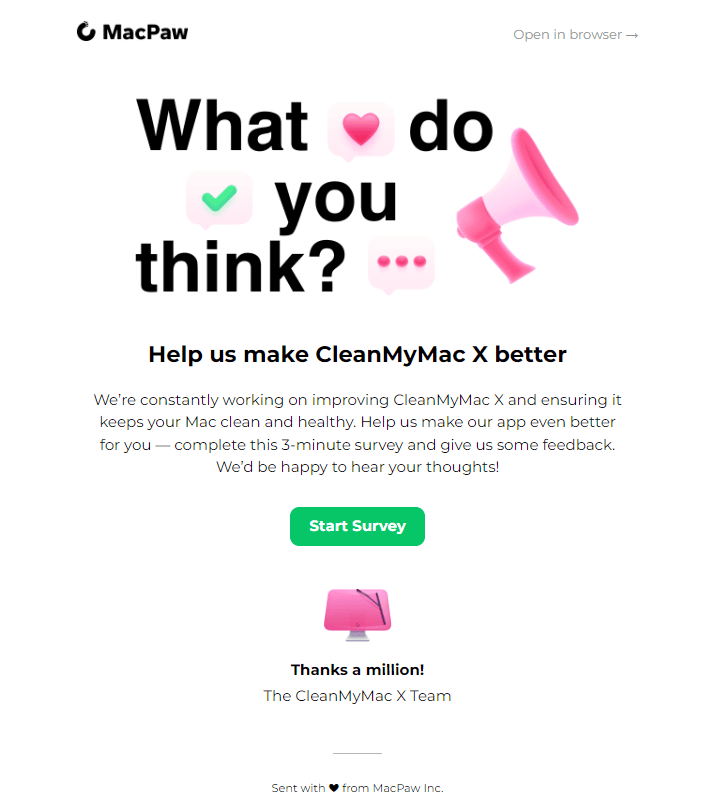 un questionario di MacPaw