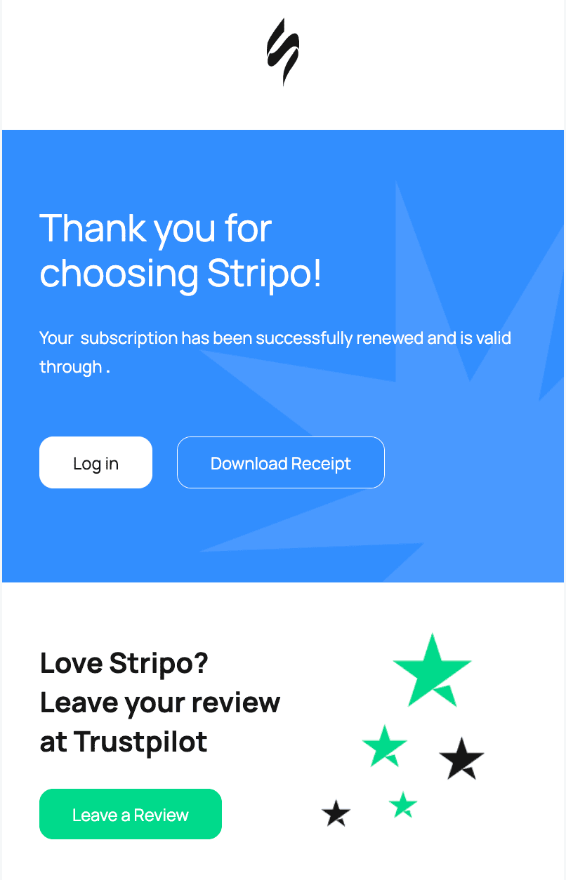 Tariff extension trigger email Tariff extension trigger email