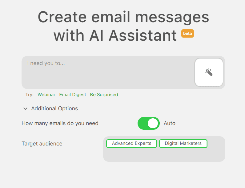 AI assistant prompt field settings
