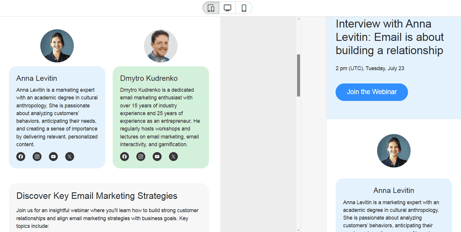 AI assistant email preview