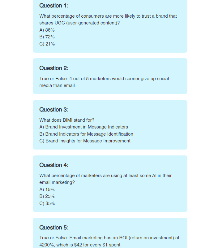 Sharing educational content in emails Sharing educational content in emails