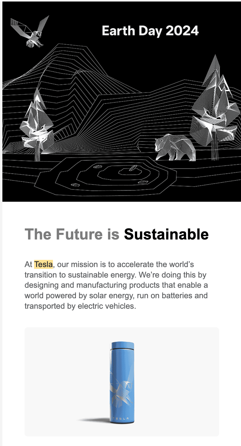 Email example for Earth Day Email example for Earth Day