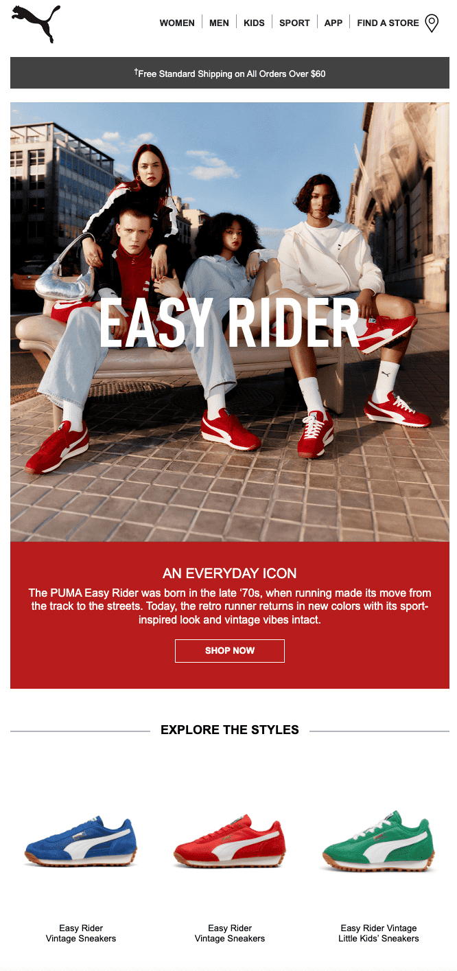 Promotional email for a new collection Promotional email for a new collection