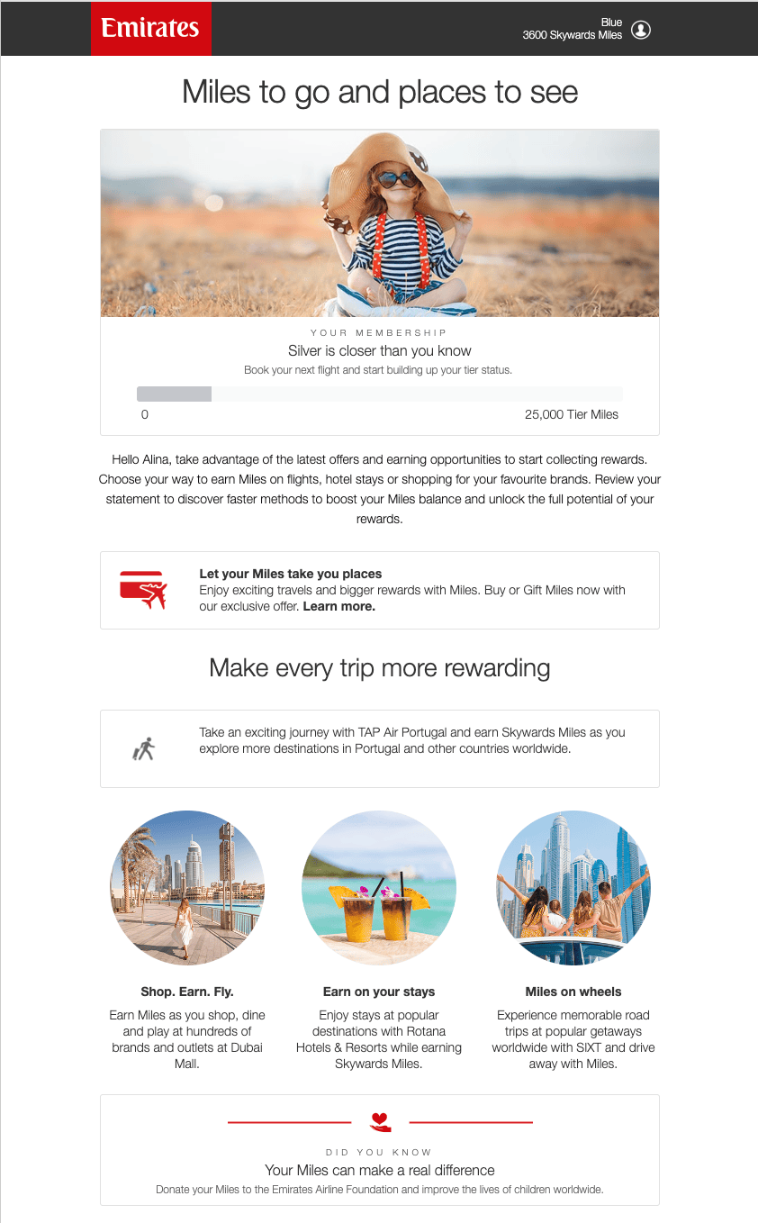 Email example for airline promo Email example for airline promo