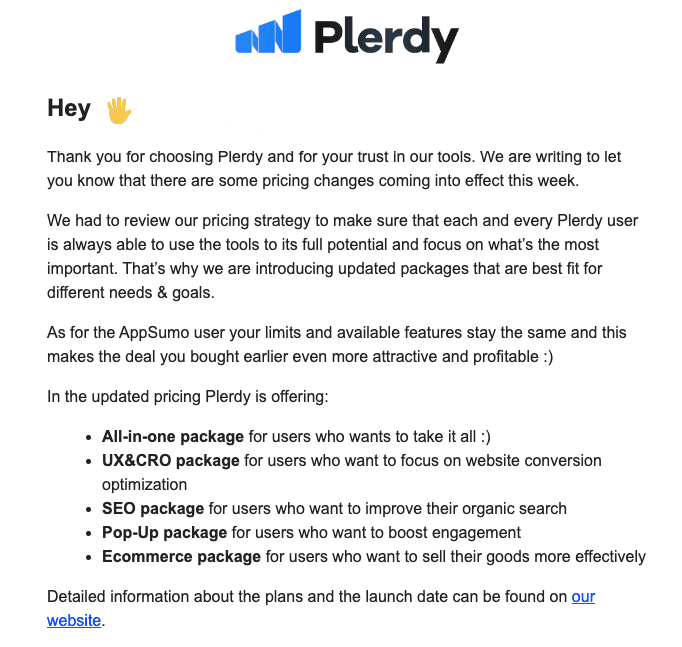 Being transparent in price change emails is crucial