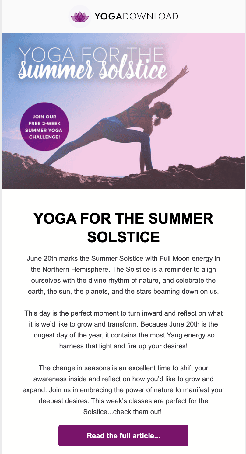 Seasonal email for email marketing success with a catchy subject line