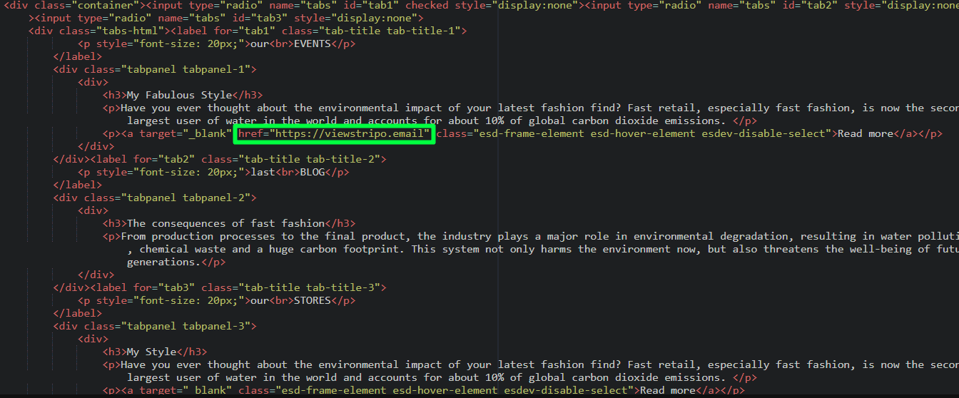 Where to change links Where to change links