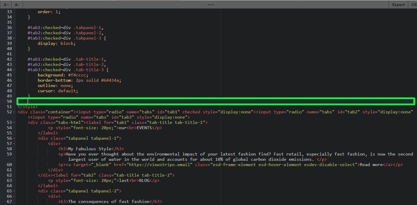 Paste code here to change styles Paste code here to change styles