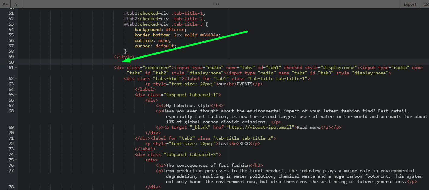 Place for adding fallback code Place for adding fallback code