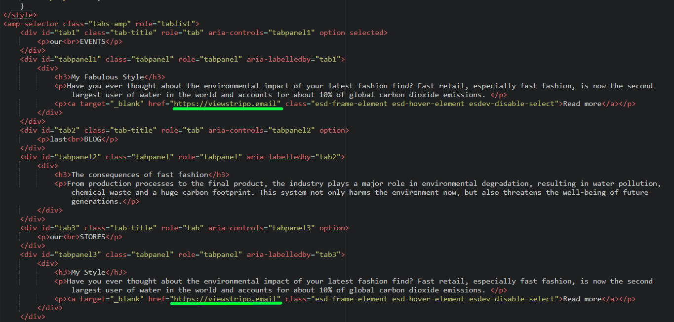 Where to change links Where to change links