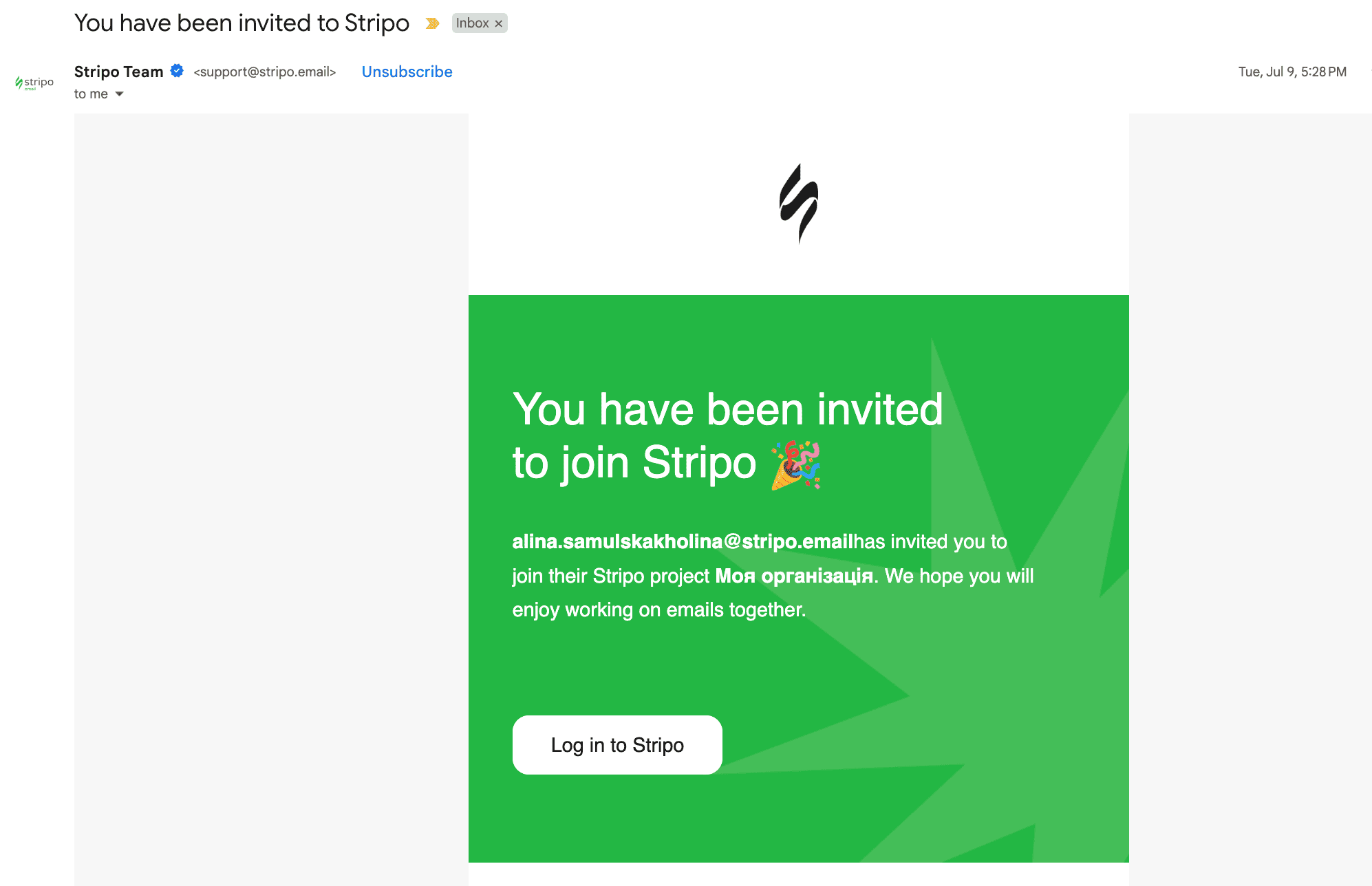 Invitation email example Invitation email example