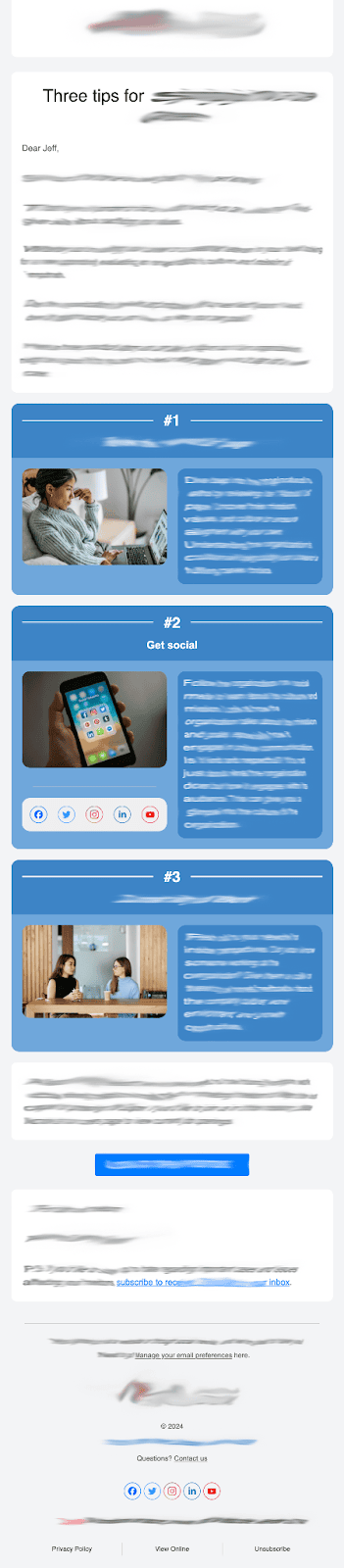 Email template example created in Stripo