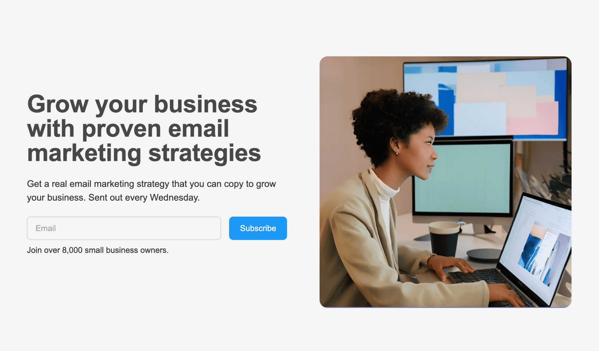 Create a subscription form for your landing page Create a subscription form for your landing page