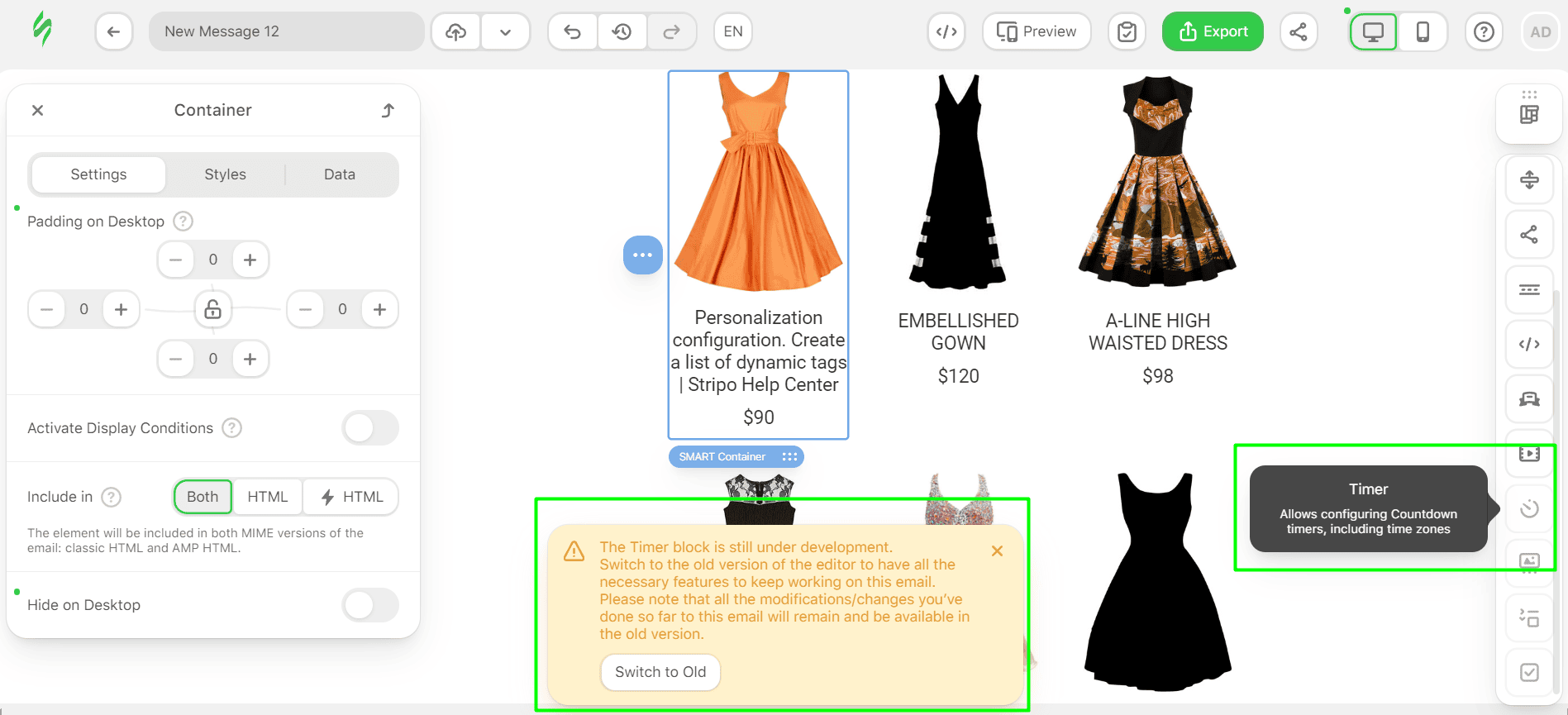 Timer block under development