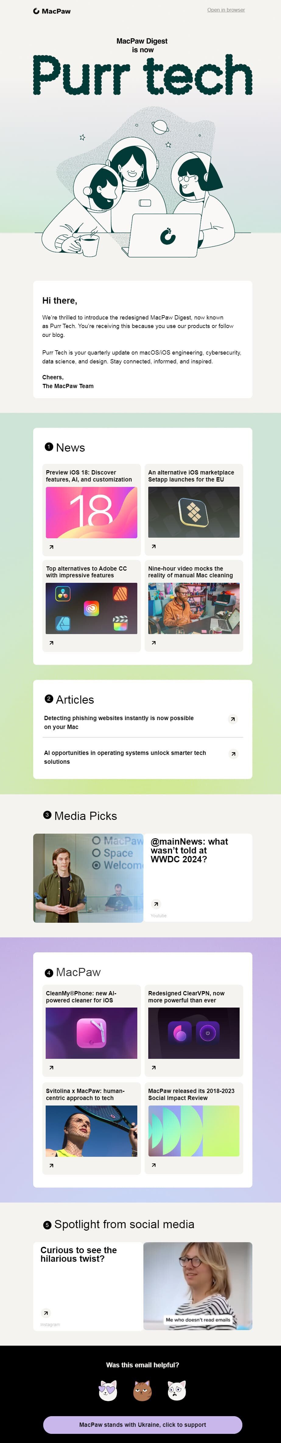 Digest email example for the tech industry Digest email example for the tech industry